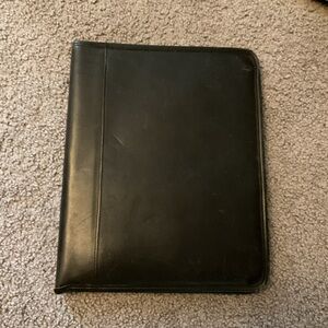 Coach Vintage Black Leather Portfolio Office Business Work Case Notebook School
